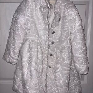 Blueberi Boulevard White Textured Coat